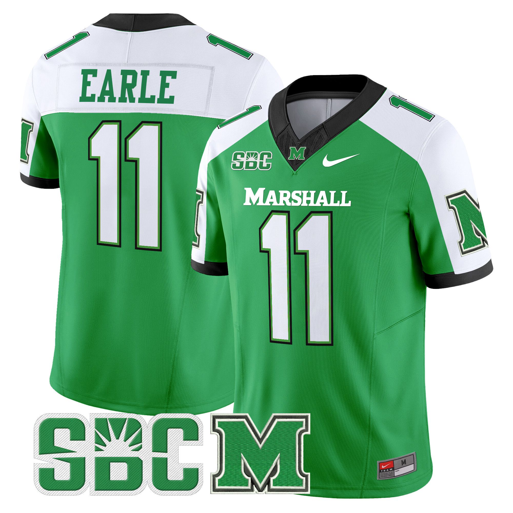 Men Marshall Thundering Herd #11 Earle Green Nike 2024 Vapor Limited NCAA Jersey